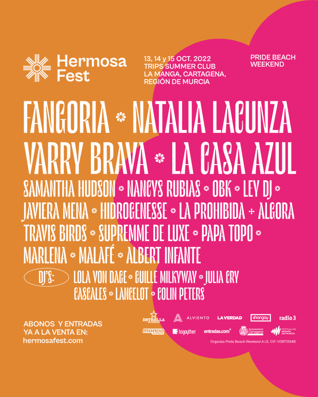 Hermosa Fest, el festival que llega a La Manga 13, 14 y 15 de octubre